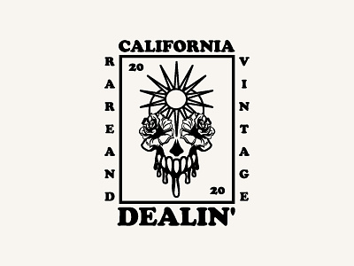 CALIFORNIA DEALIN' LOGO DESIGN blood california dribbble dribbble shot floral logo flower logo graphic design graphic designer illustration logo artist logo design logo designer professional logo psychedelic art rare skull skull art skull logo unique logo vintage