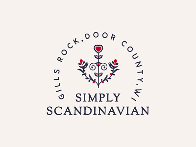 Scandinavian Folk Art Anchor Logo Design