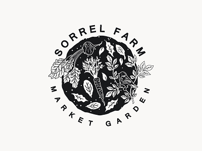 Linocut Inspired Logo Design for Market Garden