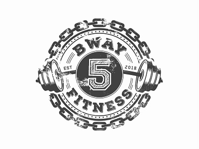 Bway5 Fitness barbell broadway businesslogo chains cycle fitness five fiverr graphicdesign graphicdesigner gym heavy logo logodesign logodesigner logos premium