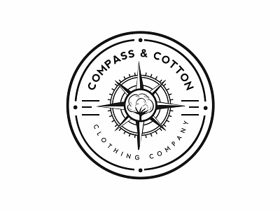 Compass and Cotton Literal Logo brand brandidentity businesslogo clothing brand compass logo logodesign logodesigner shot tshirt