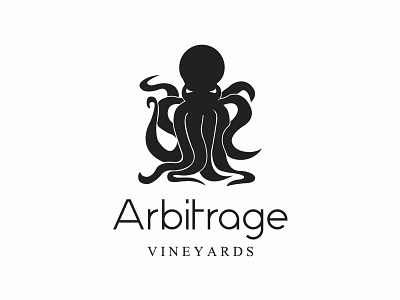 Arbitrage Logo Design brandidentity designer logo logodesign logodesigner octopus shot shots vineyards wine