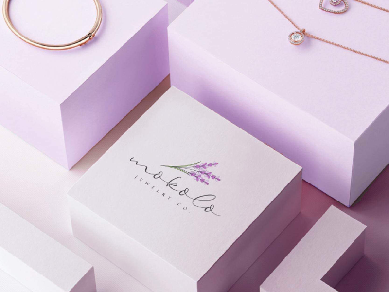 Jewellery Brand Logo Design company logo business logo jewelry company purple feminine logo designer shot dribbble shot accessories brand logo jewellery logo logo design floral lavender