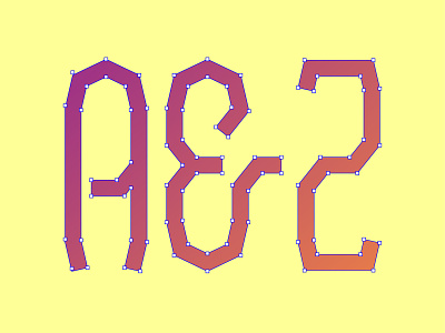 A&Z alphabet design gradient typography vector