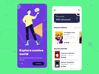 Comics Store - Mobile App Concept