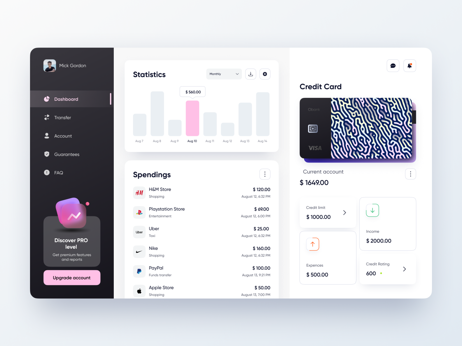 Finance app Digital banking dashboard by Igor Belov for Globaldev Group on Dribbble
