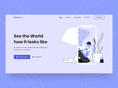 Color View - Landing page concept app arounda clean color concept design figma golden grid graph illustration landing landing page pallete ratio sketch style ui ux