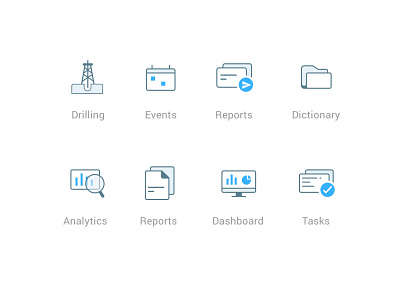 Icons for Rigspace app design flat icon ui web