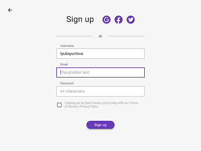 Daily UI :: 001 Sign Up ui ux