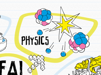 Simple Physics - Hover nav illustration website web button hover state