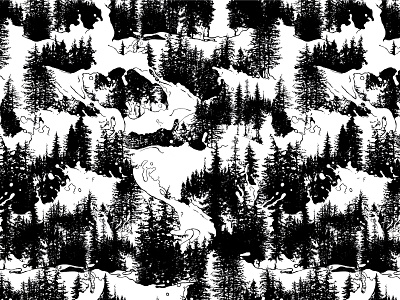 Print: Mountain Camo fabric pattern illustration textile design textile pattern textile print