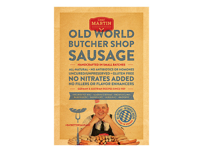 Chef Martin Demo Easel 2017 design food poster sausage typography easel