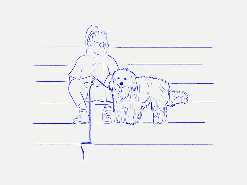Dog on steps animation cel animation frame by frame frame by frame animation illustraion motion graphics rotoscoping