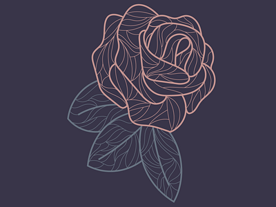 Lined Rose banner ad design illustration linedrawing vector