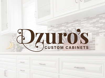 Dzuro's Custom Cabinets branding cabinets logo serif typography ventura