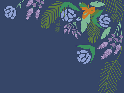 Bridal Shower Invites bouquets floral forest illustration lavender leaves pine ribbons wedding