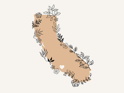 California botanical california design floral flowers graphic design greenery illustration maps state vector ventura ventura county