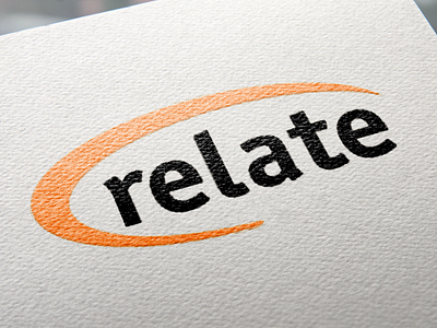 Relate Logo branding design graphic design logo orange swoosh type typography vector