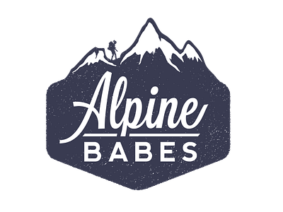 Alpine Babes Logo Instagram Account backpacking branding design female empowerment graphic design illustration influencer instagram logo mountain range mountains outdoors type typography woman