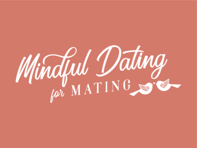 Mindful Dating Logo Design branding cursive dating handdrawing holistic illustration logo lovebirds matchmaking mating pink romantic workshop