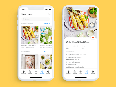recipe catalogue app design food app groceries grocery app mobile recipe recipe app recipes ui ux