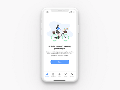 groceries app bike design empty state groceries illustration mobile shopping ui ux vector