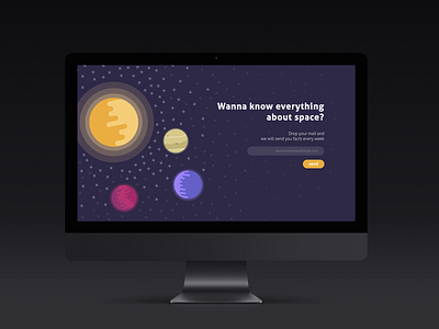 UI Daily day #026 daily daily 100 challenge daily ui 027 dailyui design facts flat design illustration planets solar system stars subscribe sun typography ui uidaily uidesign universe