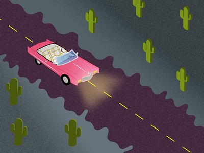 Desert Road Trip cars illustration isometric design isometric illustration