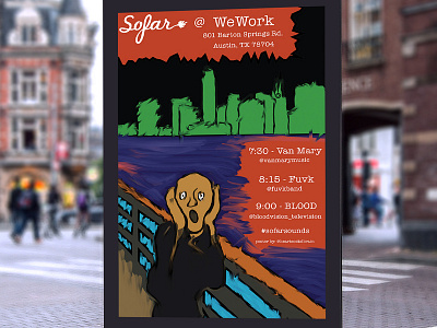 The Scream Poster - Sofar Sounds adobe illustrator adobe photoshop cc illustration poster art the scream