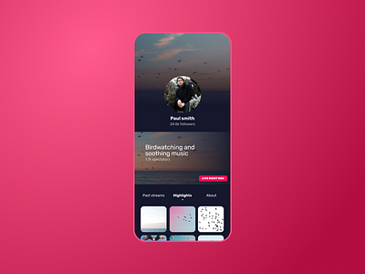 User profile | Daily UI #006 006 app channel daily ui 006 dailyui dailyui 006 dailyui006 design figma interface live live streaming profile profile page streamer streaming ui user user profile ux