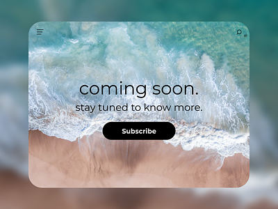 Coming soon | Daily UI #048 048 beach coming soon daily ui daily ui 048 dailyui dailyui 048 dailyui048 design desktop figma interface landing page shore stay tuned subscribe ui ux wait website
