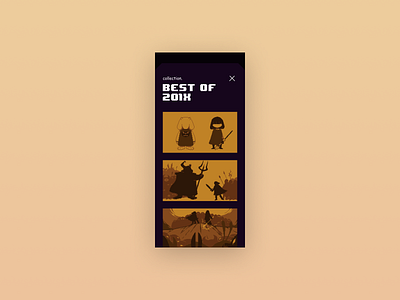 Best of 201X | Daily UI #063 063 app best of 2015 best of 201x complementary daily ui daily ui 063 dailyui dailyui 063 dailyui063 design figma gallery interface orange picture purple ui undertale ux