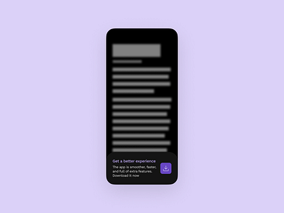Download app | Daily UI #074 074 app cta daily ui daily ui 074 dailyui dailyui 074 dailyui074 design download download app figma install prompt interface mobile pwa ui ux