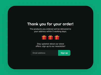 Thank you | Daily UI #077 077 christmas daily ui daily ui 077 dailyui dailyui 077 dailyui077 design email figma newsletter order sign up thank you thanks ui ux website