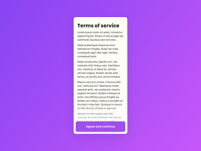 Terms of service | Daily UI #089