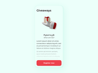 Giveaway | Daily UI #097 097 app christmas claymorphism daily ui daily ui 097 dailyui dailyui 097 dailyui097 design figma gift giveaway giveaways interface pastel present squircle ui ux