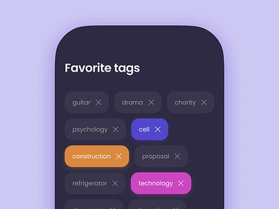 Categories | Daily UI #099 099 app categories chip chips daily ui daily ui 099 dailyui dailyui 099 dailyui099 design favorites figma following interface mobile tag selection tags ui ux