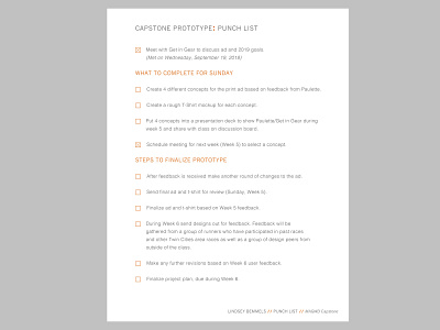 Capstone: Punch List capstone graphic design masters microsoft thesis