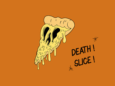 Death Slice design illustration illustrator logo minimal pizza scary vector