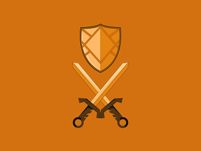 Shield And Sword design icon illustration illustrator logo minimal shield sword vector