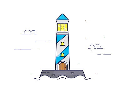 Light House design icon illustration illustrator lighthouse logo minimal vector