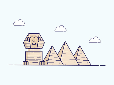 Pyramids design egypt icon illustration illustrator logo minimal pyramids sphinx vector