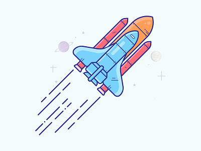 Space Shuttle design icon illustration illustrator logo minimal nasa space spacecraft spaceship vector