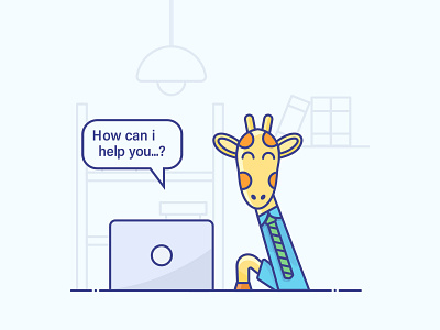 Giraffe's Office design giraffe icon illustration illustrator logo minimal office vector