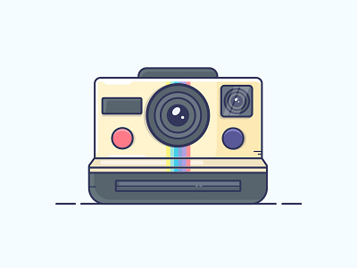 Polaroid Camera camera design gradient icon illustration illustrator logo minimal polaroid vector