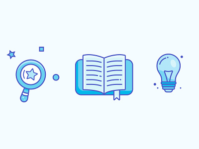 Searching For Ideas book design icon illustration illustrator lamp logo minimal vector