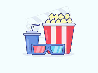 Cinema Snack cinema design food icon illustration illustrator logo minimal vector