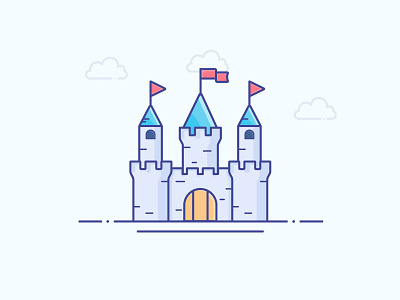 Castle castle design gradient icon illustration illustrator logo minimal vector