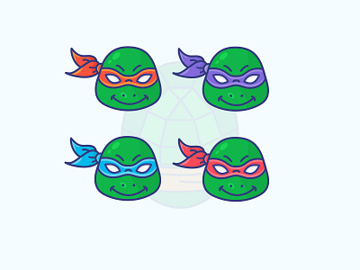 Ninja Turtles design gradient icon illustration illustrator logo minimal ninja turtles vector