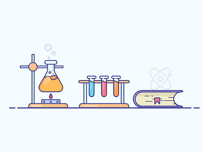 Chemical Lab book cover chemical chemistry design gradient icon illustration illustrator lab logo minimal reactions vector